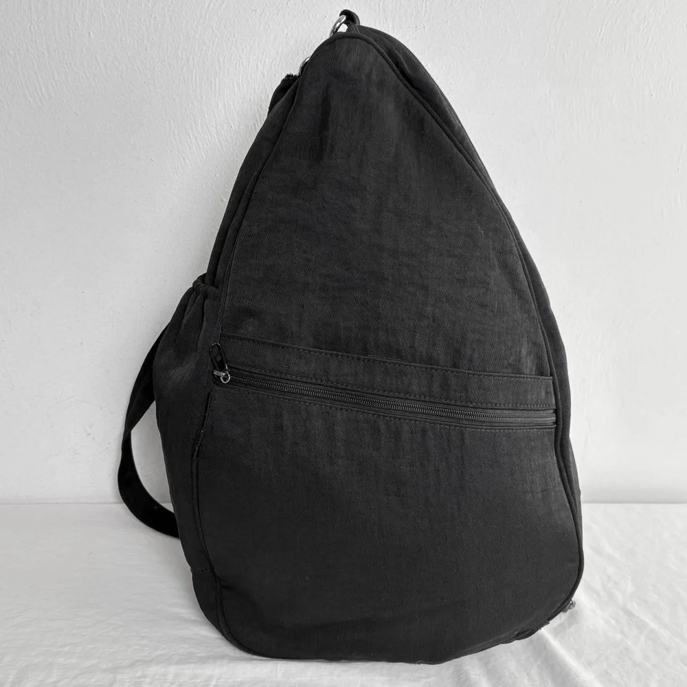NORM THOMPSON LARGE Teardrop Black Nylon Sling Backpack Bag Unisex TRAVEL - Picture 1 of 13